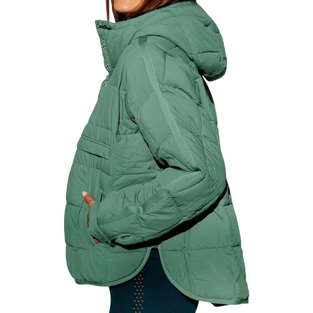 Amazon green pullover jacket, NEW, quilted, light, oversized for, Size Large